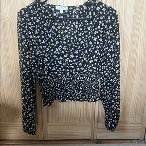 Nine Britton Black and White Floral Blouse